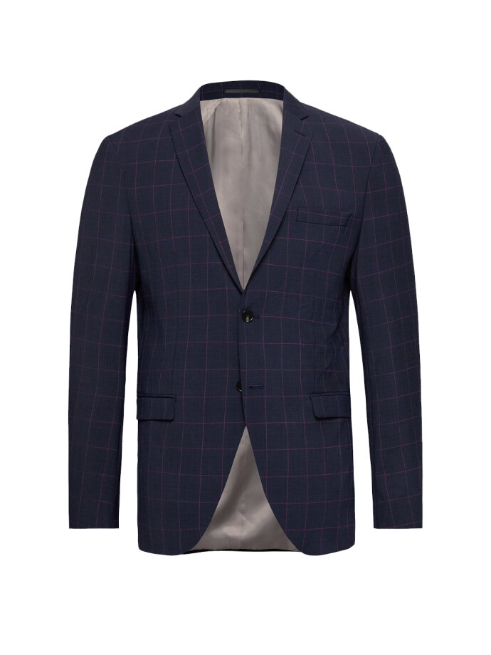 SELECTED - SLHSLIM-BILL NAVY/PINK CHECK B