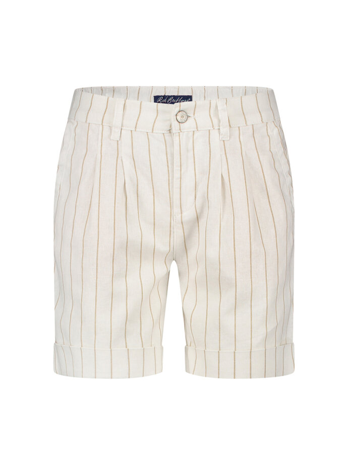 RED BUTTON - Cleo short cotton linen stripe