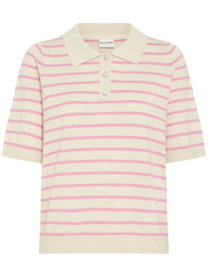 PULZ - PZSARA Striped Polo Tshirt