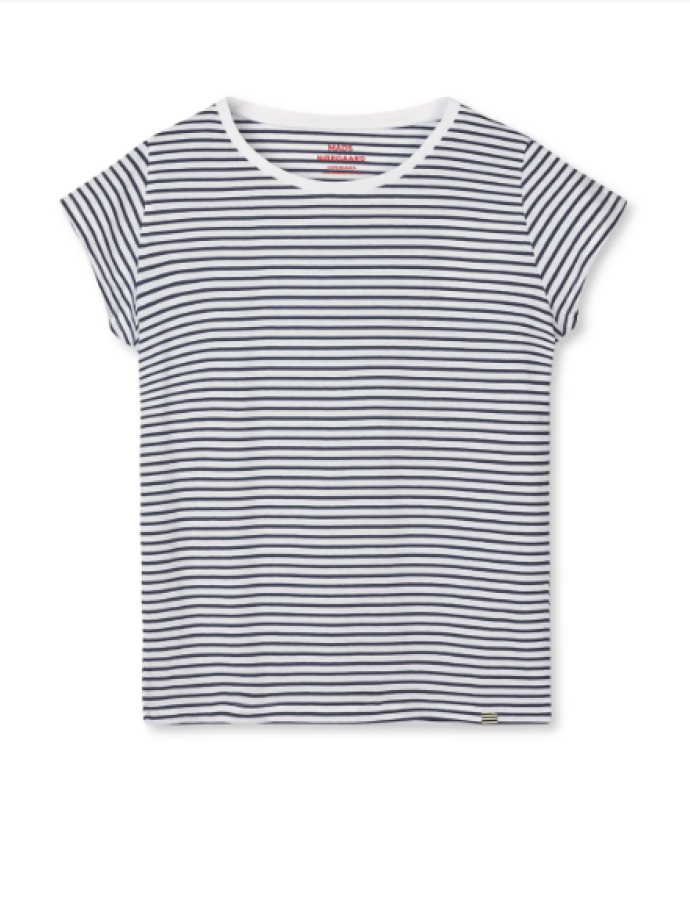 Mads Nørgaard - Fine Jersey Teasy Tee Stripe Mads Nørgaard - Fine Jersey Teasy Tee Stripe