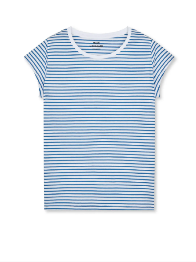 MADS NØRGAARD Dame - Fine Jersey Teasy Tee Stripe MADS NØRGAARD Dame - Fine Jersey Teasy Tee Stripe