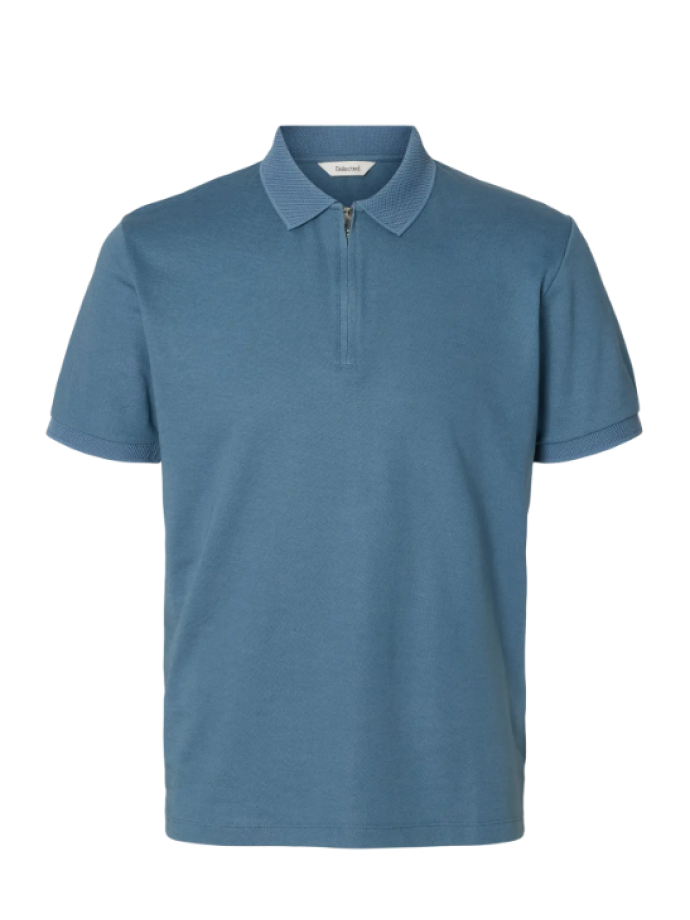 SELECTED - SLHFAVE ZIP SS POLO NOOS