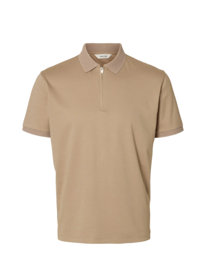 SELECTED - SLHFAVE ZIP SS POLO NOOS SELECTED - SLHFAVE ZIP SS POLO NOOS