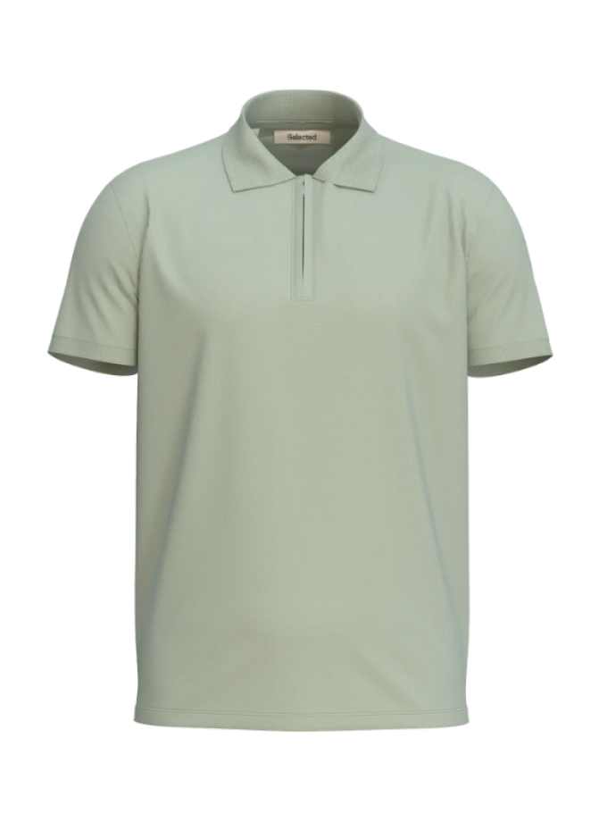 SELECTED - SLHFAVE ZIP SS POLO NOOS