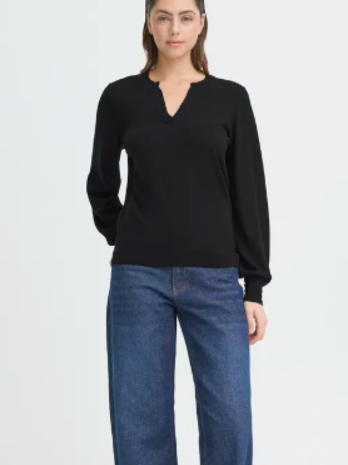 PULZ - PZSARA LS FLOUNCE PULLOVER 50 PULZ - PZSARA LS FLOUNCE PULLOVER 50