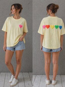 QNUZ - T-shirt multi colored hears