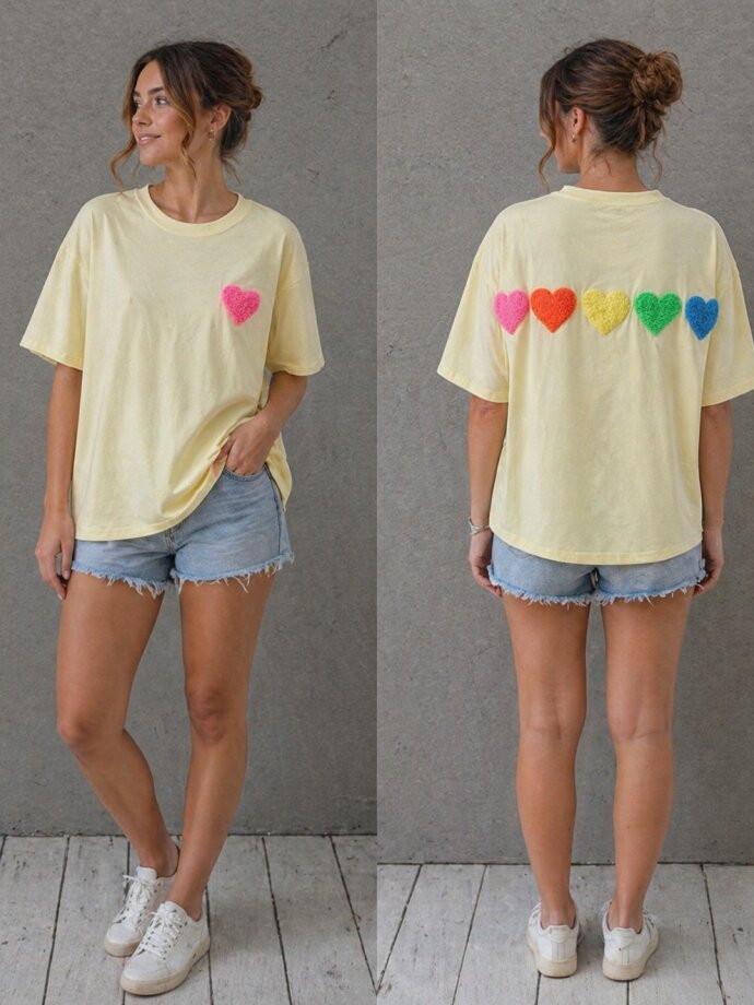QNUZ - T-shirt multi colored hears