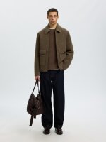 SELECTED -  SLMBRAUN KNIT RLX RIB CREW NECK NOOS