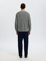 SELECTED - SLMBRAUN KNIT RLX RIB CREW NECK SELECTED - SLMBRAUN KNIT RLX RIB CREW NECK