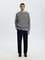 SELECTED - SLMBRAUN KNIT RLX RIB CREW NECK SELECTED - SLMBRAUN KNIT RLX RIB CREW NECK