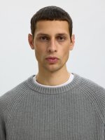 SELECTED - SLMBRAUN KNIT RLX RIB CREW NECK SELECTED - SLMBRAUN KNIT RLX RIB CREW NECK