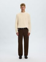 SELECTED - SLMBRAUN KNIT RLX RIB CREW NECK SELECTED - SLMBRAUN KNIT RLX RIB CREW NECK