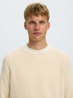 SELECTED - SLMBRAUN KNIT RLX RIB CREW NECK SELECTED - SLMBRAUN KNIT RLX RIB CREW NECK
