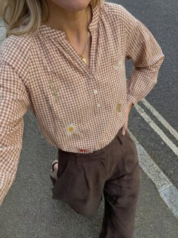 QNUZ - Checkered Shirt w embrodery