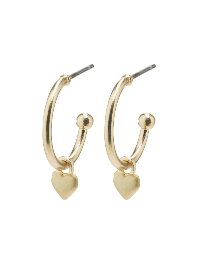 PILGRIM - SOPHIA hjerte huggie hoops gul