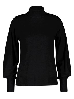 RED BUTTON - Sweet roll neck puff sleeve