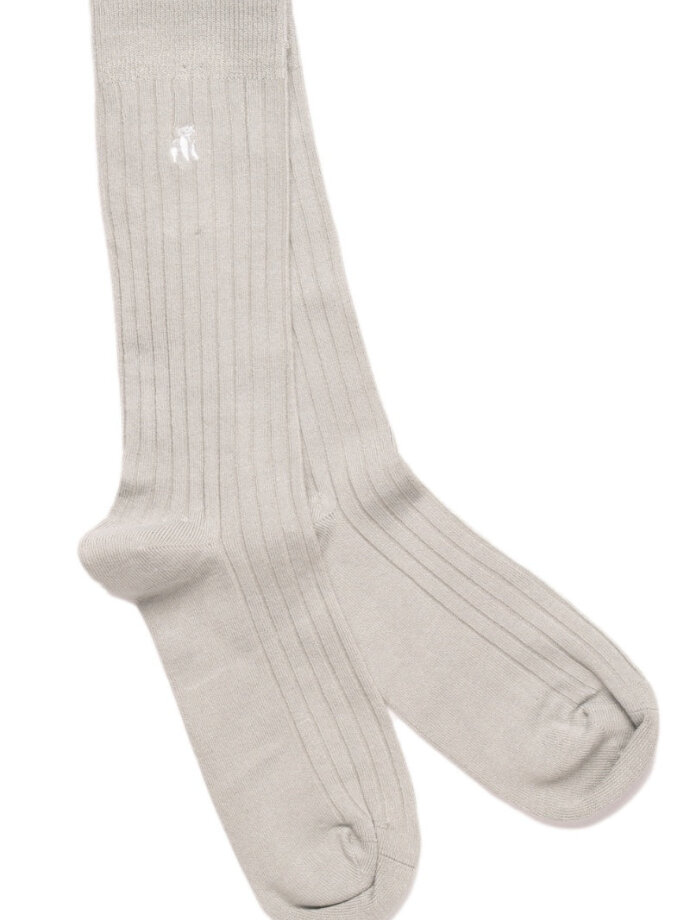 Swole Panda - Light Grey Ribbed Socks