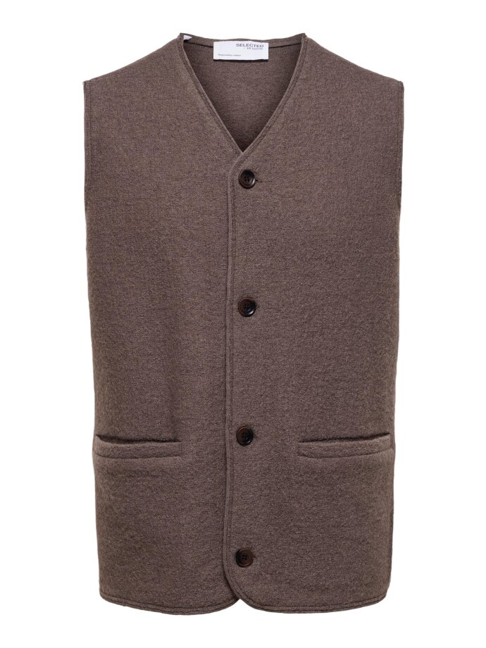 SELECTED - SLHJIN BOILED WOOL VEST EX