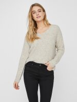 VERO MODA - VMCREWLEFILE LS V-NECK BLOUSE